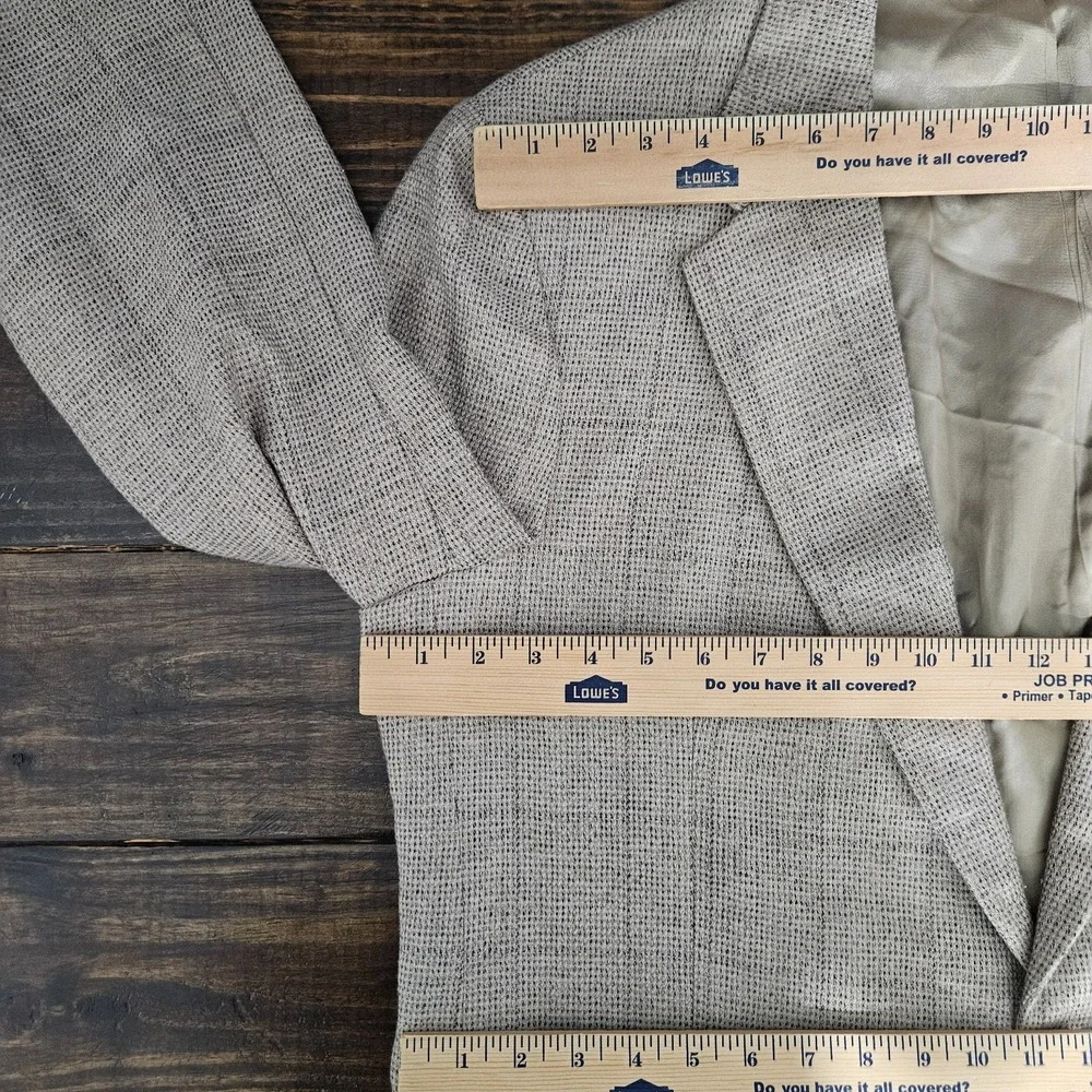 VTG‎ Stafford Men's Sport Coat Blazer Two Button Soft Wool Blend Plaid Beige 46R